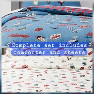 NWT Complete Set Marvel x Pillowfort Characters Quilt and Sheet Set Full/Queen